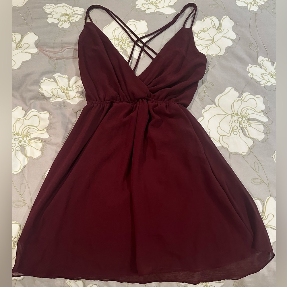 Final Touch Deep Burgundy Backless top
